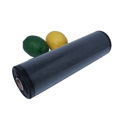 Le vide noir en plastique recyclable de PA PE roule le sac de scelleur de vide de viande en relief