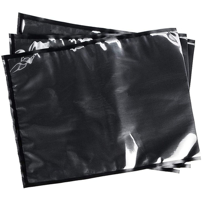 Dos rescellable Front Nylon Pouch clair de noir de sac de tirette de vide fait sur commande d'impression