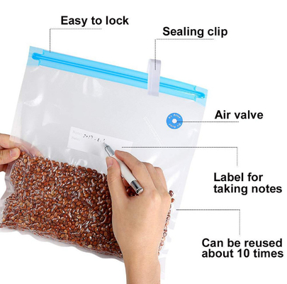 Le sous-vide de long temps de stockage de nourriture met en sac des sacs de scelleur de vide avec la valve à air