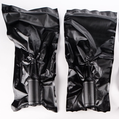 Sac en plastique de stockage de compression de polypropylène de nourriture de petit pain de sac de vide de noir de GV