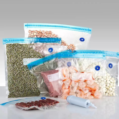 Le stockage réutilisable de nourriture de vide met en sac la soupape à air de tirette mettent en sac étanche à l'humidité