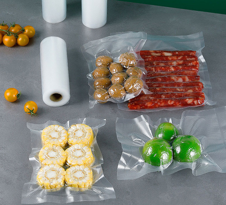 Rouleaux d'économiseur d'aspirateur texturés à film étirable Sacs en plastique économiseur d'aliments
